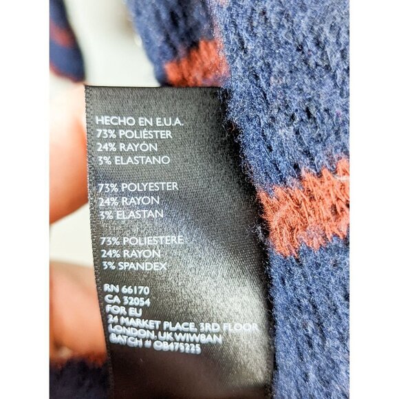 Urban Outfitters BDG Striped Mock Neck Sweater Large Blue Orange - Picture 7 of 8